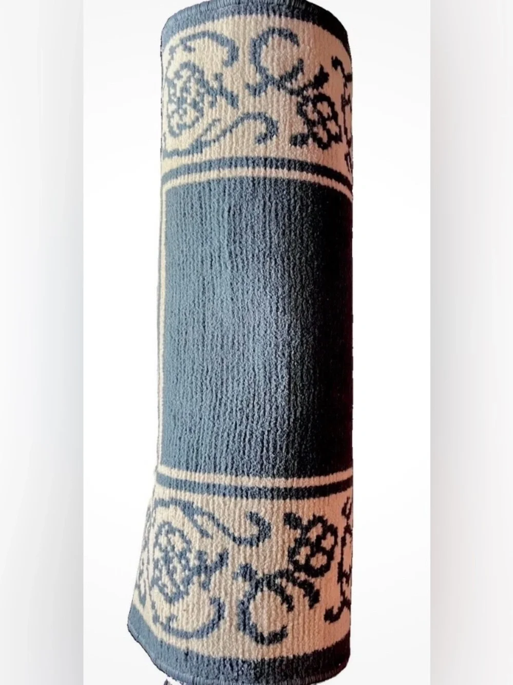 Blue Floral Border Hallway Runner Rug 85x22 Entryway Accent Carpet